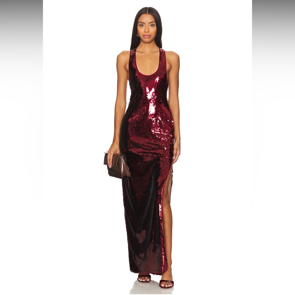 Retrofete Bella Sequin Dress in Port - Size Small